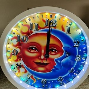 Sun n Moon wall clock with led lights remote